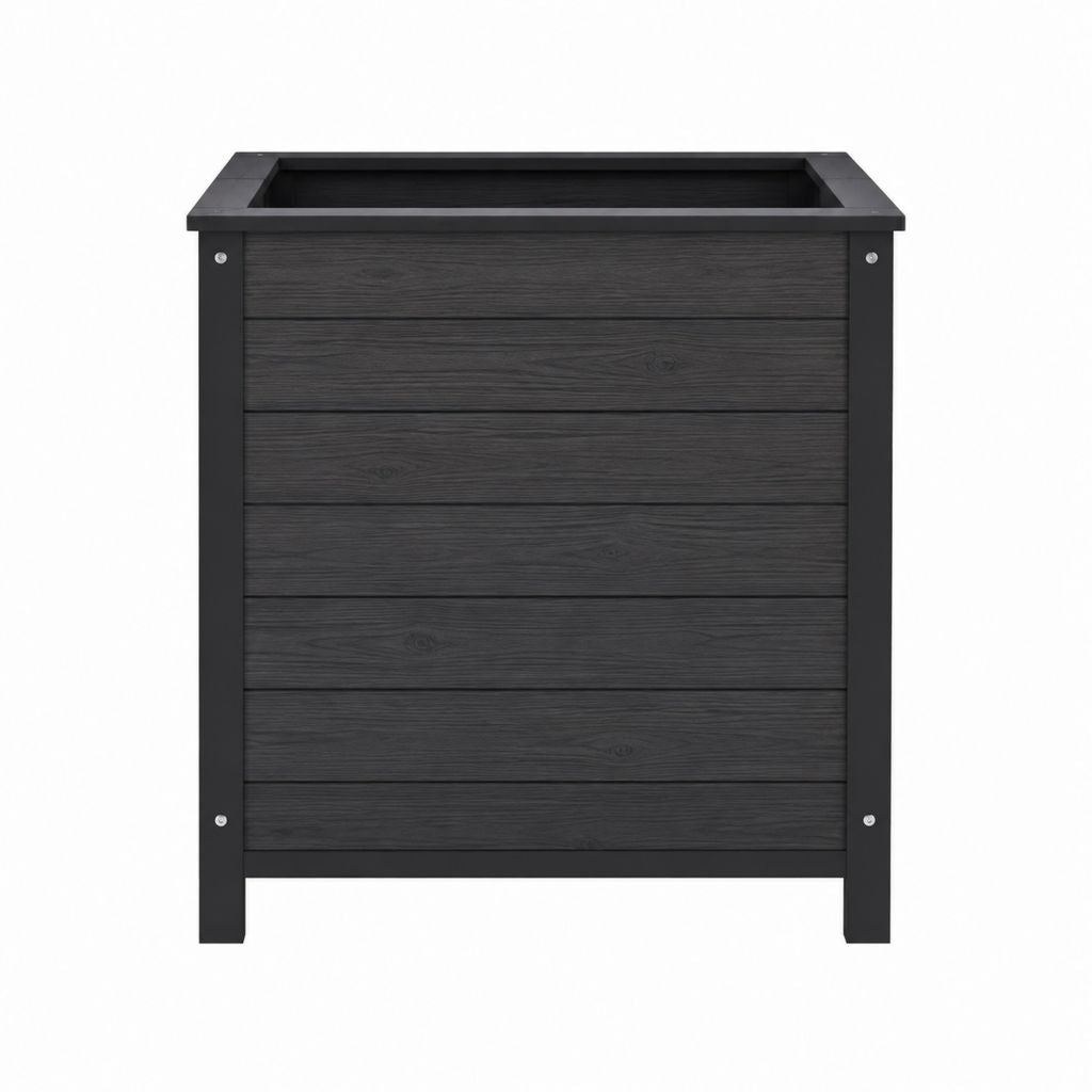 Hochbeet Pflanzkübel Schwarz WPC Rechteckig 80 x 40 x 80 cm
