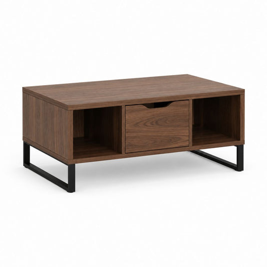 Couchtisch mit Stauraum Nussbaum MDF rechteckig 100 x 60 x 45 cm