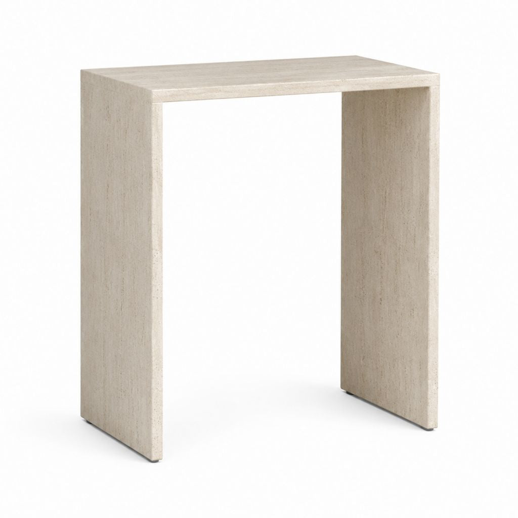 Gartentisch Beige aus Faserzement rechteckig 80 x 40 x 75 cm