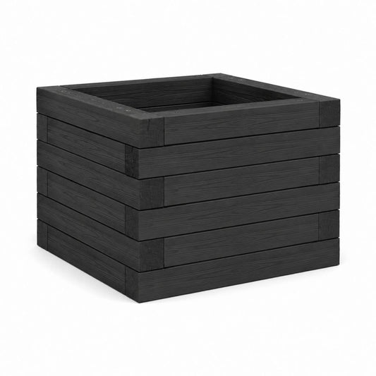 Hochbeet Pflanzkasten Schwarz Kiefernholz quadratisch 60 x 60 x 60 cm