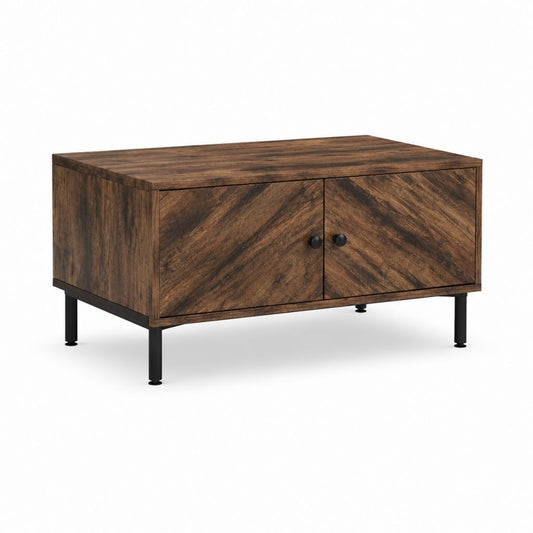 Couchtisch mit Stauraum Dunkelbraun MDF Rechteckig 100 x 60 x 45 cm